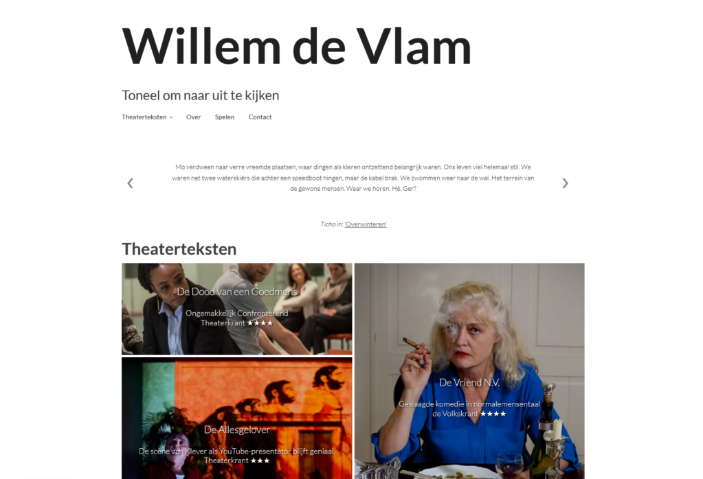 website Willem de Vlam desktop