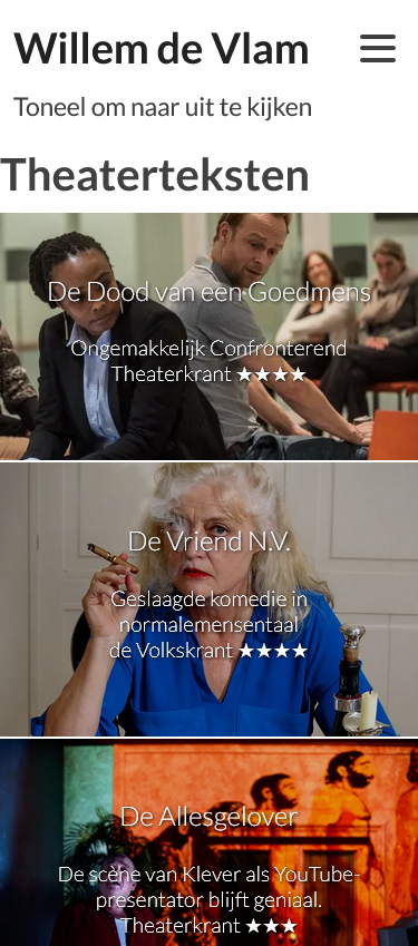 Mobiele versie van website Willem de Vlam